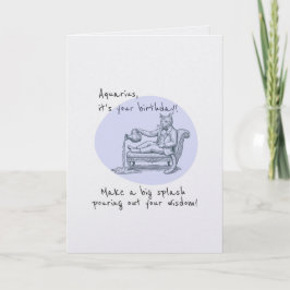 Aquarius Pun Funny Birthday Card Karte