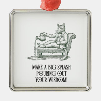 Aquarius Pun Wise Cat Sternzeichen Weihnachtsbauma Ornament Aus Metall