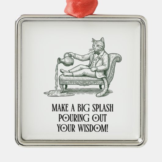 Aquarius Pun Wise Cat Zodiac Christmas Ornament (Vorne)