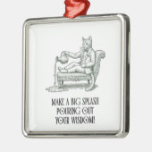 Aquarius Pun Wise Cat Zodiac Christmas Ornament (Links)