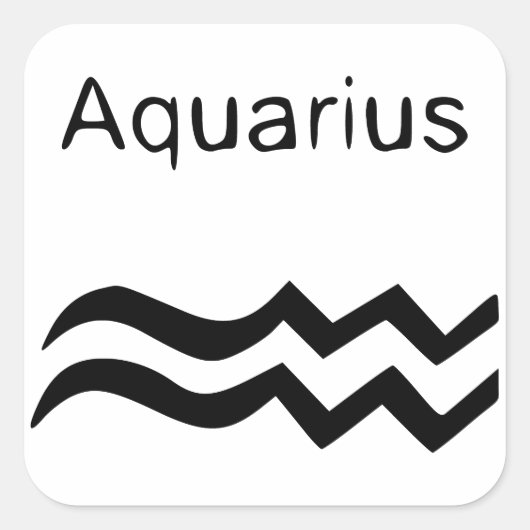 Aquarius Quadratischer Aufkleber (Vorderseite)