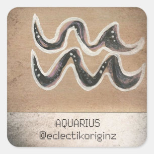 Aquarius Quadratischer Aufkleber