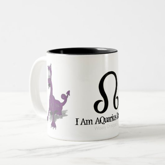 Aquarius Rahu Zodiac Dragon Lila Zweifarbige Tasse (Vorderseite Links)
