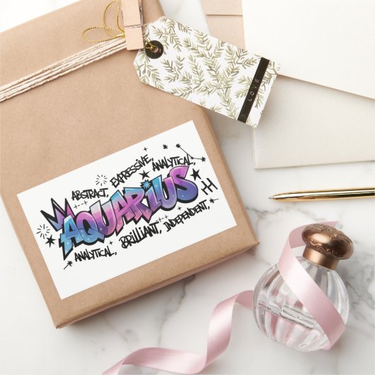Aquarius Rechteckiger Aufkleber (Schenken)