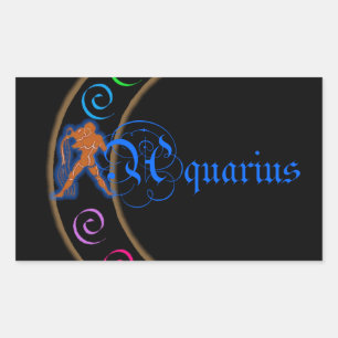 Aquarius Rechteckiger Aufkleber
