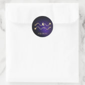 Aquarius Runder Aufkleber (Tasche)