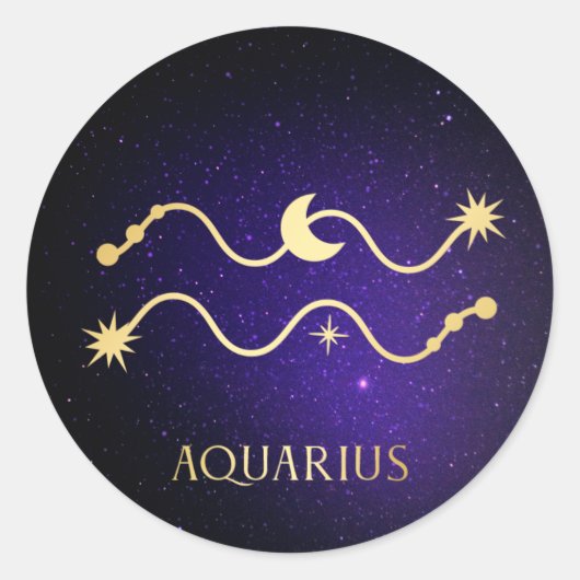 Aquarius Runder Aufkleber (Vorderseite)