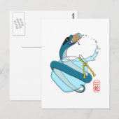 Aquarius/Schlange Postkarte (Vorne/Hinten)