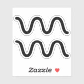 Aquarius schwarzes astrologisches Symbol Wasserzei Aufkleber (Blatt)