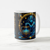 Aquarius signieren schöne digitale Illustration Kaffeetasse (VorderseiteRechts)