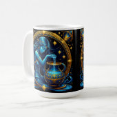 Aquarius signieren schöne digitale Illustration Kaffeetasse (Vorderseite Links)