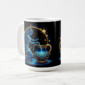 Aquarius signieren schöne digitale Illustration Kaffeetasse (Vorderseite Links)