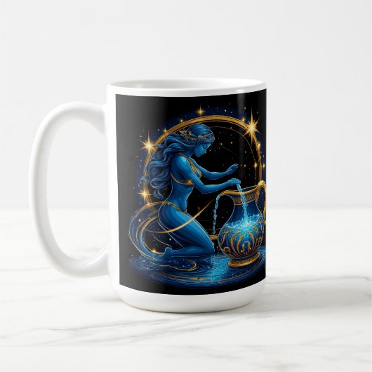 Aquarius signieren schöne digitale Illustration Kaffeetasse (Links)