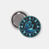 Aquarius signieren schöne digitale Illustration Magnet (Vorderseite/Rückseite)