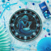 Aquarius signieren schöne digitale Illustration Pappteller (Party)
