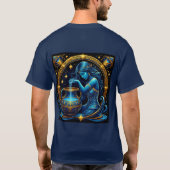 Aquarius signieren schöne digitale Illustration T-Shirt (Rückseite)