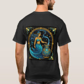 Aquarius signieren schöne digitale Illustration T-Shirt (Rückseite)