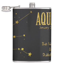 Aquarius Star Sign Flachmann