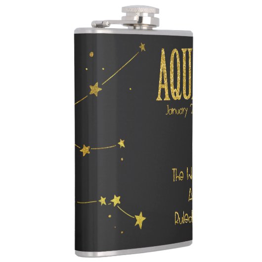 Aquarius Star Sign Flachmann (Rechts)