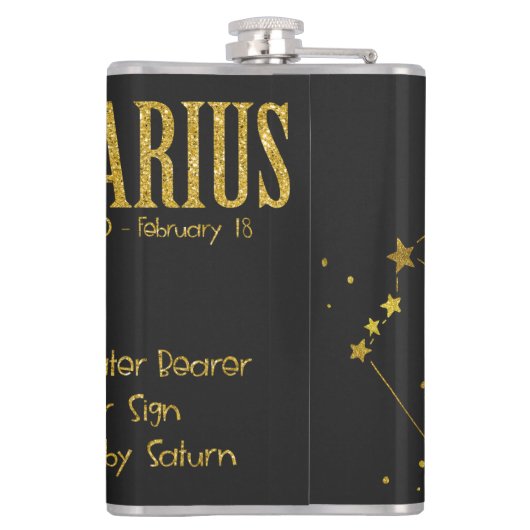Aquarius Star Sign Flachmann (Rückseite)