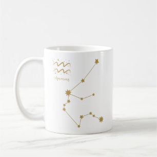 Aquarius Star Sign Gold Konstellation Kaffeetasse
