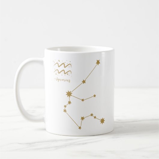 Aquarius Star Sign Gold Konstellation Kaffeetasse (Links)