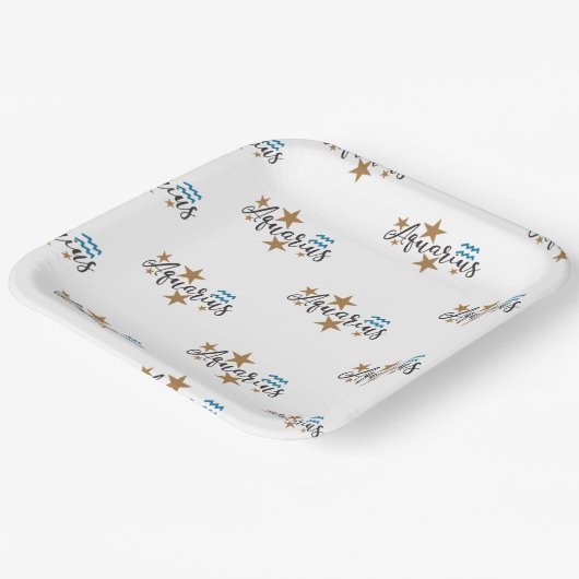 Aquarius Star Sign Pappteller (Gewinkelt)