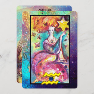 AQUARIUS, STAR TAROT ASTROLOGIE ZODIAC GEBURTSTAG KARTE
