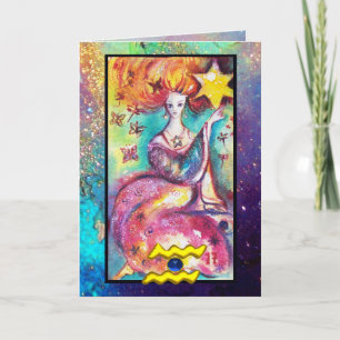 AQUARIUS, STAR TAROT ASTROLOGIE ZODIAC GEBURTSTAG KARTE