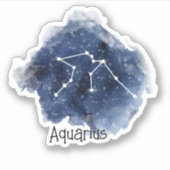 Aquarius Starry Night Constellation Custom-Cut Aufkleber (Vorderseite)