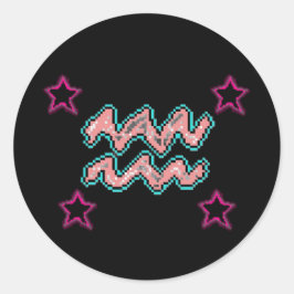 AQUARIUS Stars Runder Aufkleber