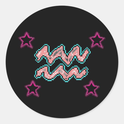 AQUARIUS Stars Runder Aufkleber (Vorderseite)