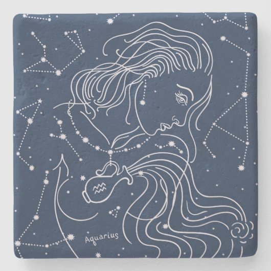 Aquarius Steinuntersetzer (Vorderseite)