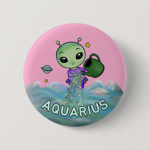 Aquarius-Stern-Sternzeichen Seegreifer Zodier Button