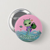 Aquarius-Stern-Sternzeichen Seegreifer Zodier Button (Vorne & Hinten)