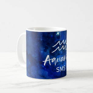 Aquarius-Sternbild Blaue Galaxie Monogramm Kaffeetasse