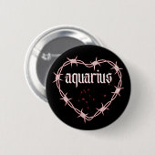 Aquarius Sternbild Gothic Dunkle Kantige Geburtsta Button (Vorne & Hinten)
