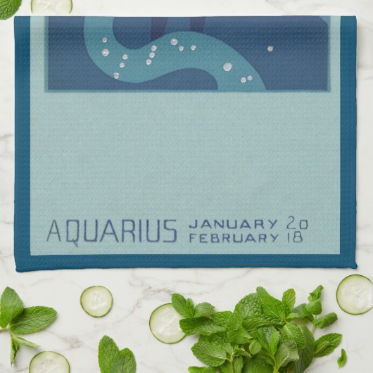 Aquarius-Sternbild, Vintage Zodiakastasenlogie Geschirrtuch (Gefaltet)