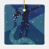 Aquarius-Sternbild, Vintage Zodiakastasenlogie Keramikornament (Rückseite)