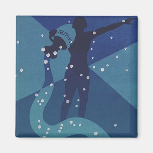 Aquarius-Sternbild, Vintage Zodiakastasenlogie Magnet (Vorne)