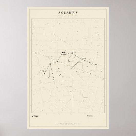 Aquarius-Sternkarte Poster (Vorne)
