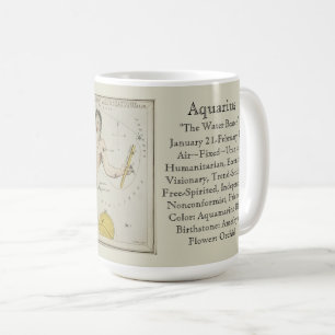 Aquarius-Sternzeichen Antike Astronomische Karte Kaffeetasse