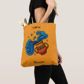 Aquarius-Sternzeichen Cartoon-Illustration Tasche (Von Nahem)