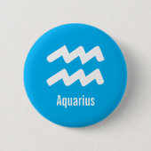 Aquarius-Sternzeichen-Eigenschaften Minimale Astro Button (Vorderseite)
