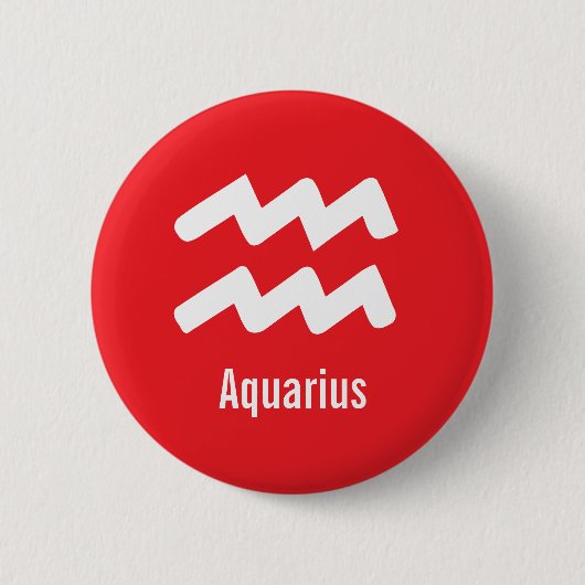 Aquarius-Sternzeichen-Eigenschaften Minimale Astro Button (Vorderseite)