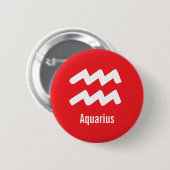 Aquarius-Sternzeichen-Eigenschaften Minimale Astro Button (Vorne & Hinten)