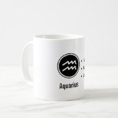 Aquarius-Sternzeichen-Eigenschaften Minimale Astro Kaffeetasse (Vorderseite Links)