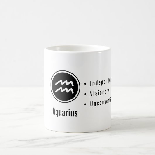 Aquarius-Sternzeichen-Eigenschaften Minimale Astro Kaffeetasse (Mittel)