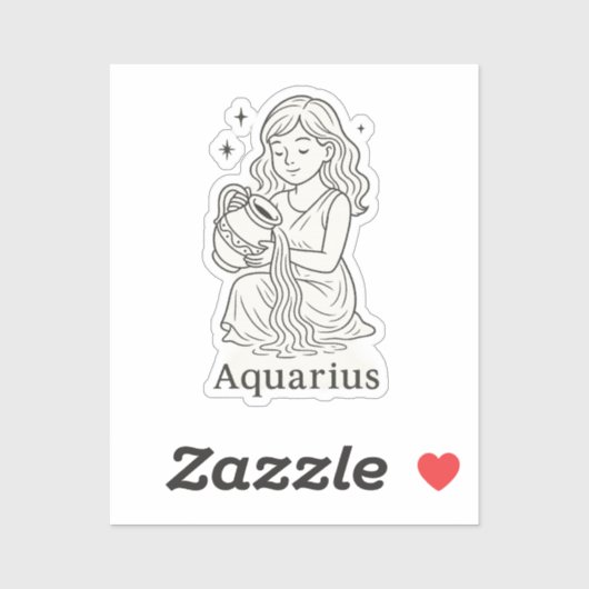 Aquarius-Sternzeichen-Frau-Aufkleber Aufkleber (Blatt)
