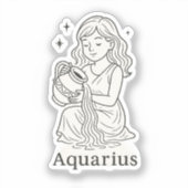 Aquarius-Sternzeichen-Frau-Aufkleber Aufkleber (Vorderseite)
